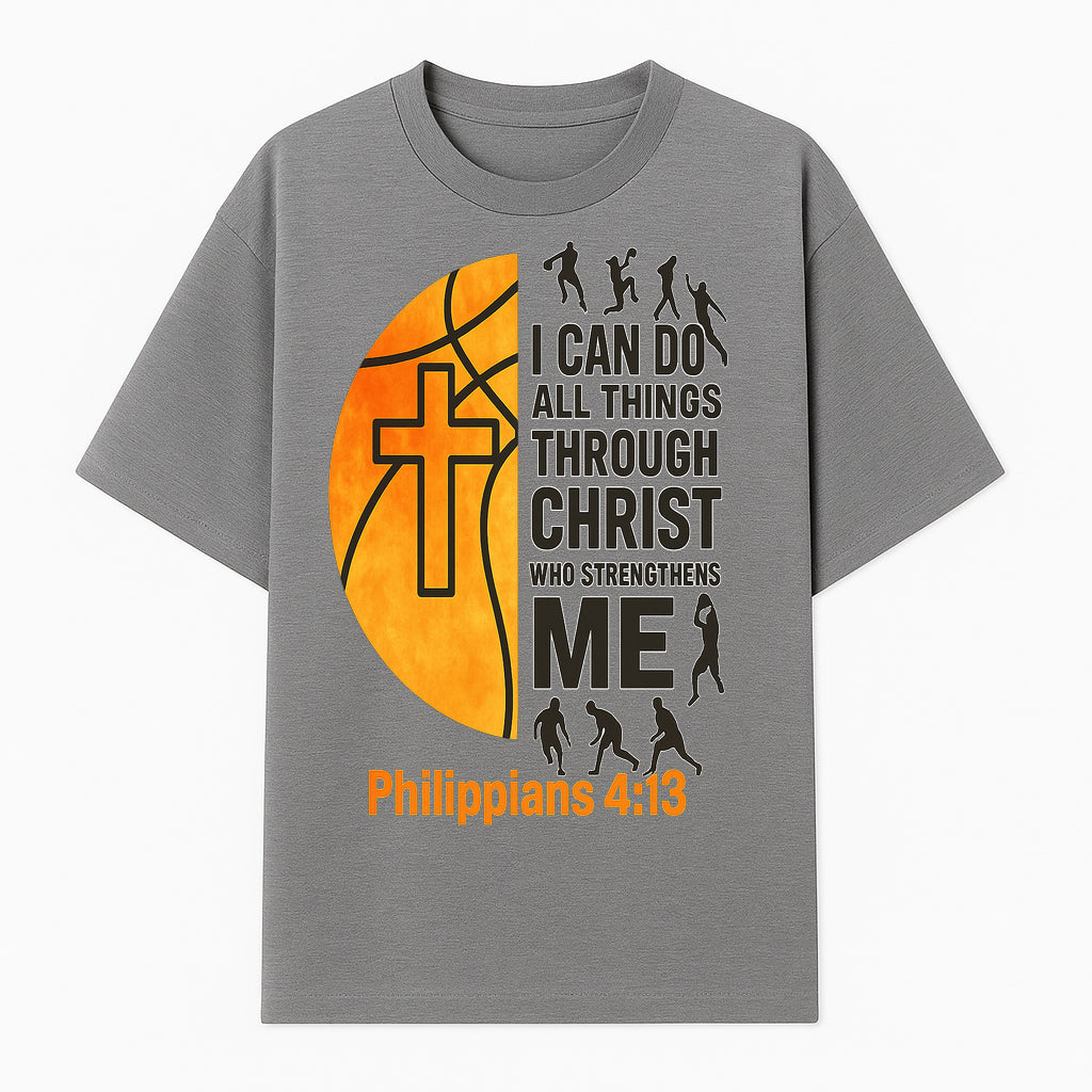 Basketball Faith Tee - I Can Do All Things Through Christ, Philippians 4:13, Sporty Christian Apparel - T-shirt 1758681894489.jpg