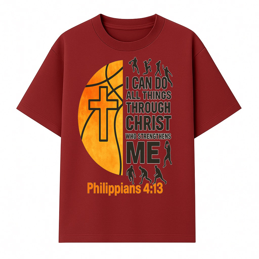 Basketball Faith Tee - I Can Do All Things Through Christ, Philippians 4:13, Sporty Christian Apparel - T-shirt 1758681894886.jpg