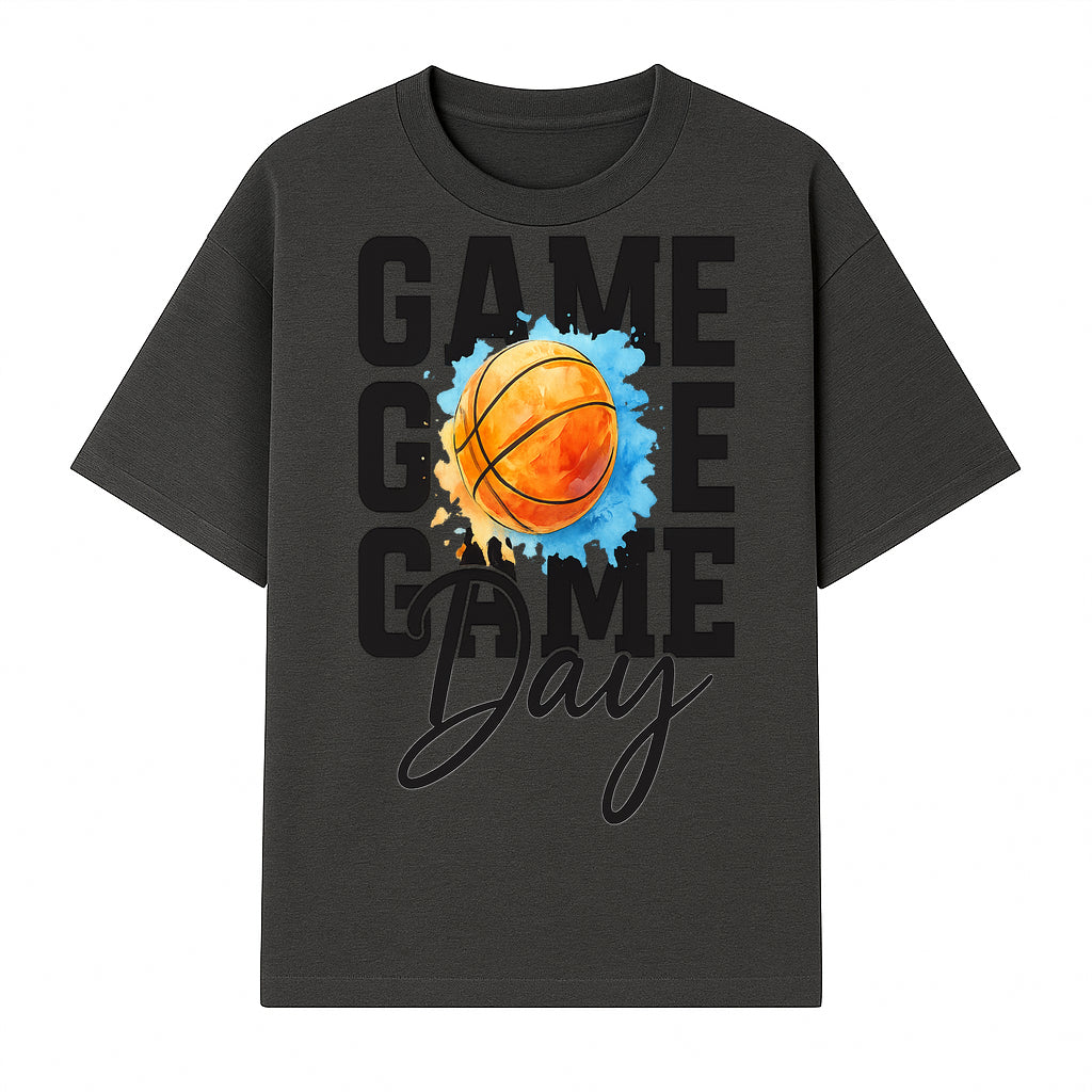 Basketball Game Day Poster, Watercolor Print, Sports Decor, Gamer Wall Art, Team Spirit, Event Day Decor, Perfect Gift for Fans - T-shirt 1758681895241.jpg