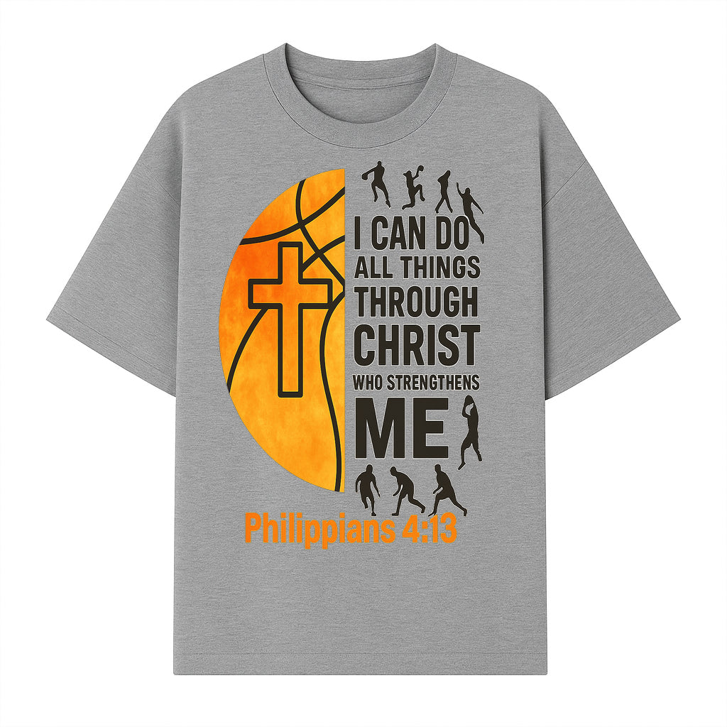 Basketball Faith Tee - I Can Do All Things Through Christ, Philippians 4:13, Sporty Christian Apparel - T-shirt 1758681895289.jpg