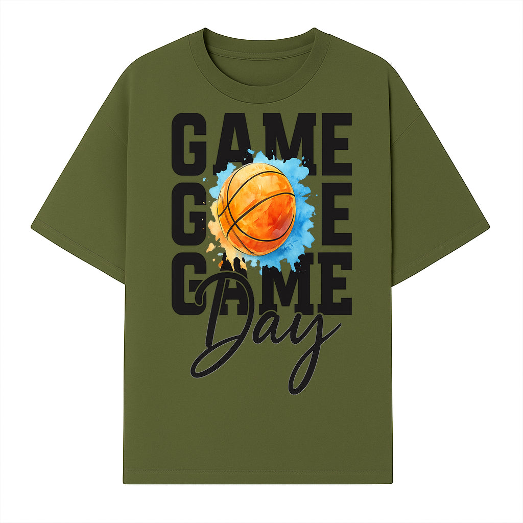 Basketball Game Day Poster, Watercolor Print, Sports Decor, Gamer Wall Art, Team Spirit, Event Day Decor, Perfect Gift for Fans - T-shirt 1758681895392.jpg