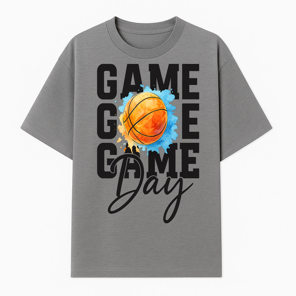 Basketball Game Day Poster, Watercolor Print, Sports Decor, Gamer Wall Art, Team Spirit, Event Day Decor, Perfect Gift for Fans - T-shirt 1758681895519.jpg