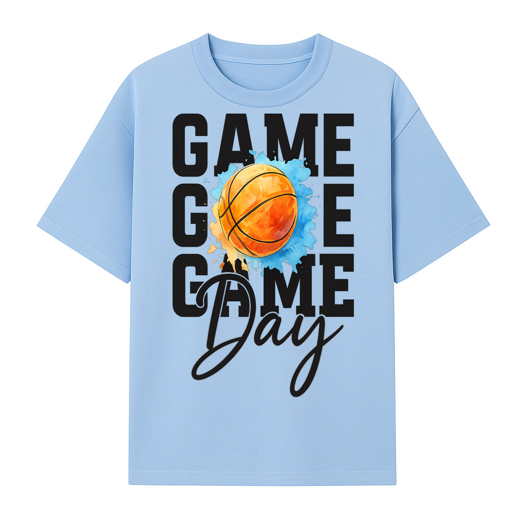 Basketball Game Day Poster, Watercolor Print, Sports Decor, Gamer Wall Art, Team Spirit, Event Day Decor, Perfect Gift for Fans - T-shirt 1758681895659.jpg