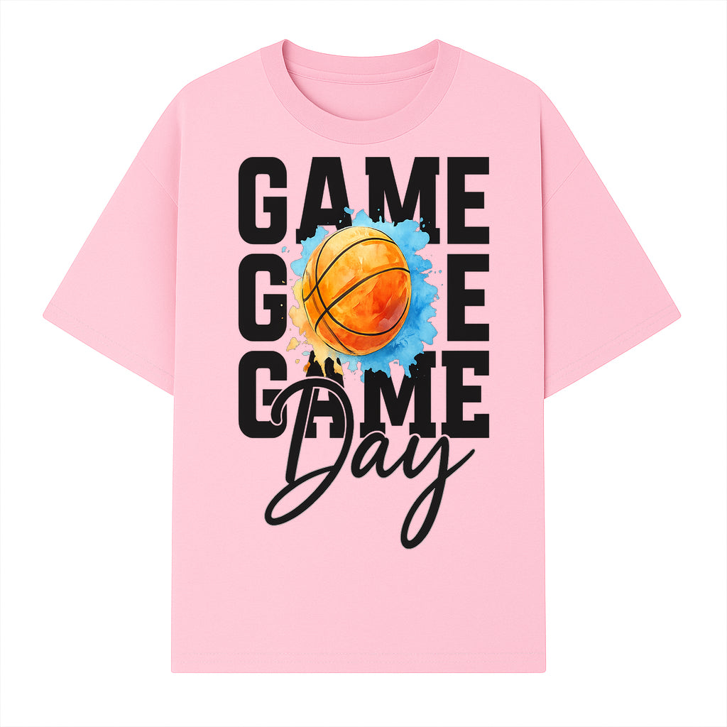 Basketball Game Day Poster, Watercolor Print, Sports Decor, Gamer Wall Art, Team Spirit, Event Day Decor, Perfect Gift for Fans - T-shirt 1758681895807.jpg