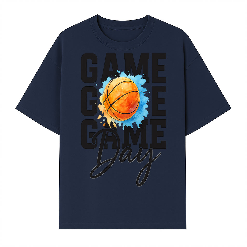 Basketball Game Day Poster, Watercolor Print, Sports Decor, Gamer Wall Art, Team Spirit, Event Day Decor, Perfect Gift for Fans - T-shirt 1758681896075.jpg