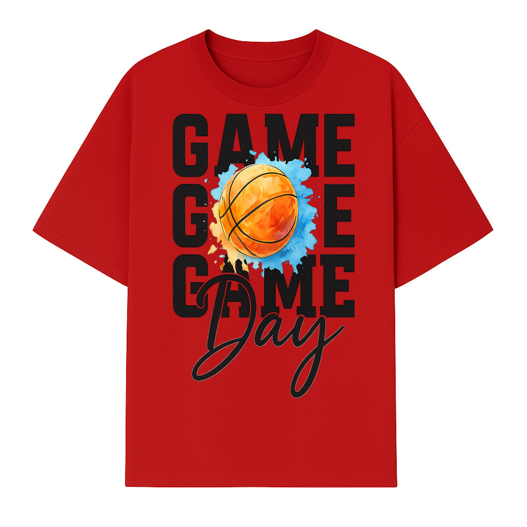Basketball Game Day Poster, Watercolor Print, Sports Decor, Gamer Wall Art, Team Spirit, Event Day Decor, Perfect Gift for Fans - T-shirt 1758681896187.jpg