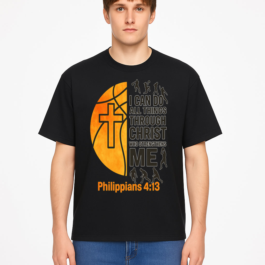 Basketball Faith Tee - I Can Do All Things Through Christ, Philippians 4:13, Sporty Christian Apparel - T-shirt 1758681896617.jpg