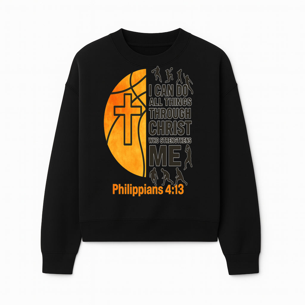Basketball Faith Tee - I Can Do All Things Through Christ, Philippians 4:13, Sporty Christian Apparel - Sweatshirt 1758681897009.jpg