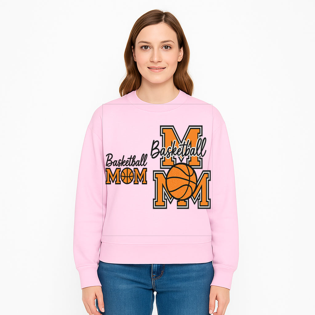 Basketball Mom T-Shirt, Sporty Orange & Black Design, Perfect Gift for Basketball Moms, Team Spirit Apparel - Sweatshirt 1758681897902.jpg
