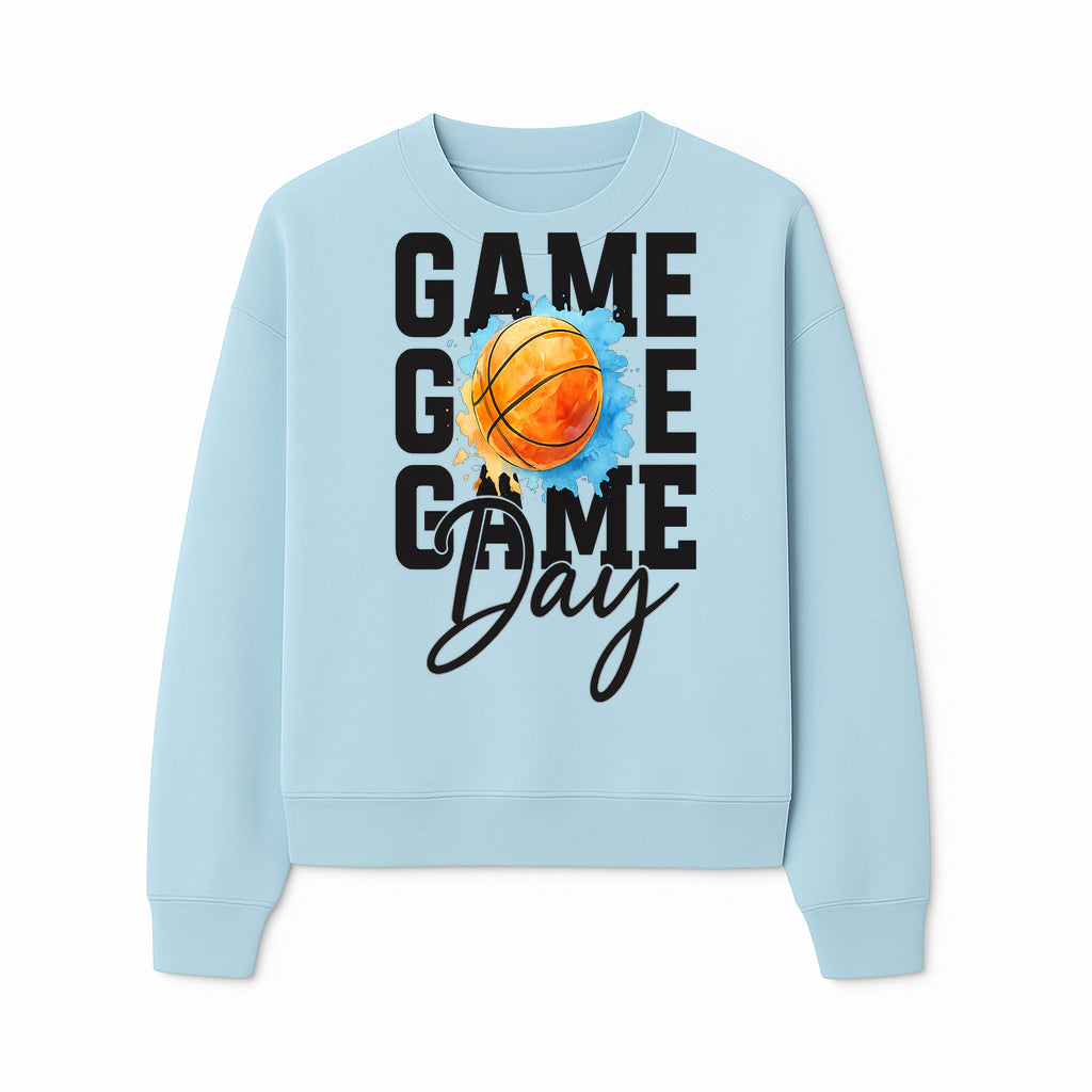 Basketball Game Day Poster, Watercolor Print, Sports Decor, Gamer Wall Art, Team Spirit, Event Day Decor, Perfect Gift for Fans - Sweatshirt 1758681898574.jpg