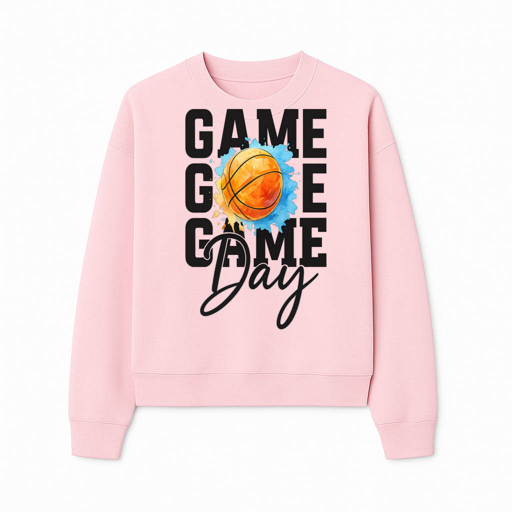 Basketball Game Day Poster, Watercolor Print, Sports Decor, Gamer Wall Art, Team Spirit, Event Day Decor, Perfect Gift for Fans - Sweatshirt 1758681898710.jpg