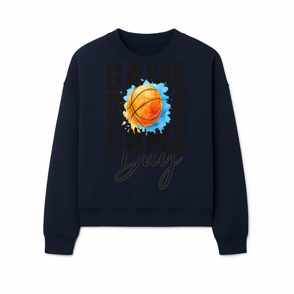 Basketball Game Day Poster, Watercolor Print, Sports Decor, Gamer Wall Art, Team Spirit, Event Day Decor, Perfect Gift for Fans - Sweatshirt 1758681899007.jpg