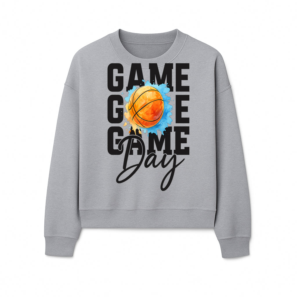 Basketball Game Day Poster, Watercolor Print, Sports Decor, Gamer Wall Art, Team Spirit, Event Day Decor, Perfect Gift for Fans - Sweatshirt 1758681899254.jpg