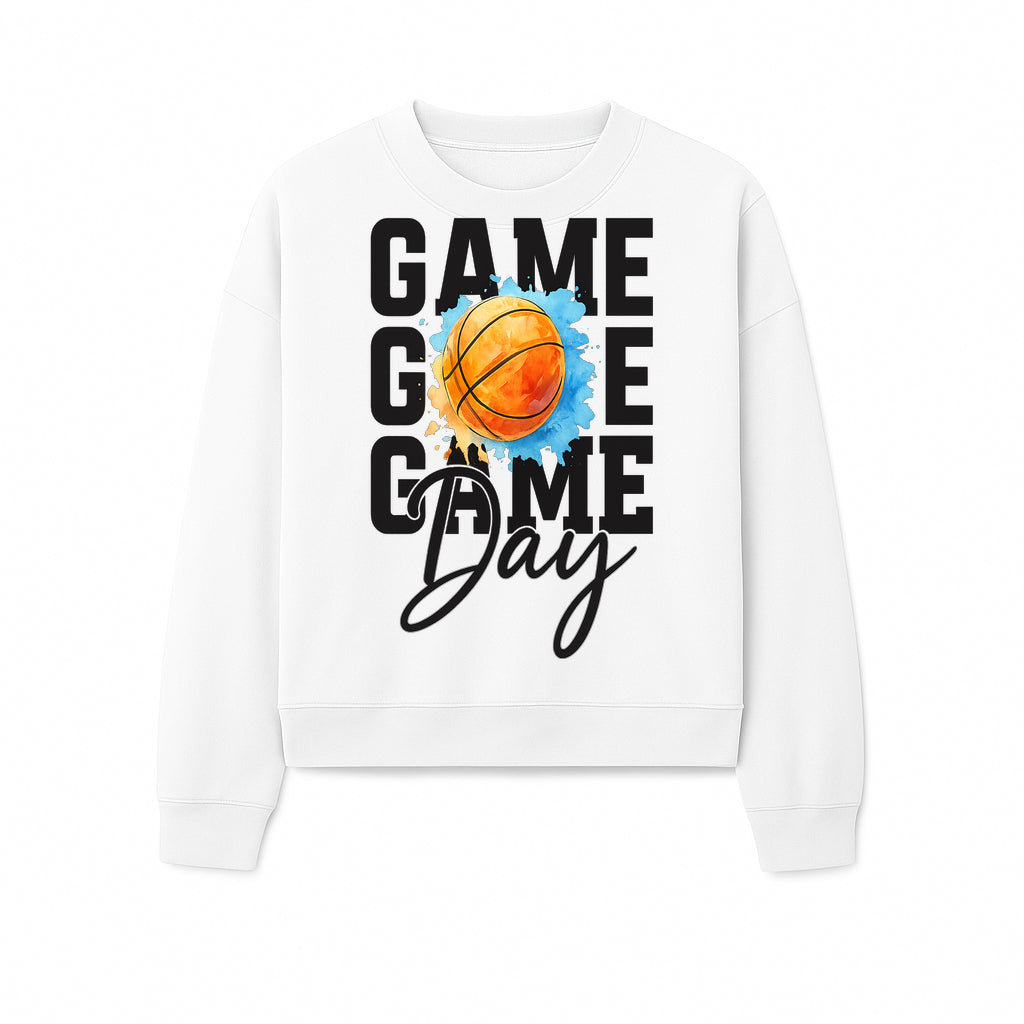 Basketball Game Day Poster, Watercolor Print, Sports Decor, Gamer Wall Art, Team Spirit, Event Day Decor, Perfect Gift for Fans - Sweatshirt 1758681899376.jpg