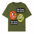 Funny Sports Rivalry Design: Basketball vs Softball 'She Loves Me More!' Cartoon Graphic Tee - T-shirt 1758681900461.jpg