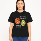 Funny Sports Rivalry Design: Basketball vs Softball 'She Loves Me More!' Cartoon Graphic Tee - T-shirt 1758681902730.jpg