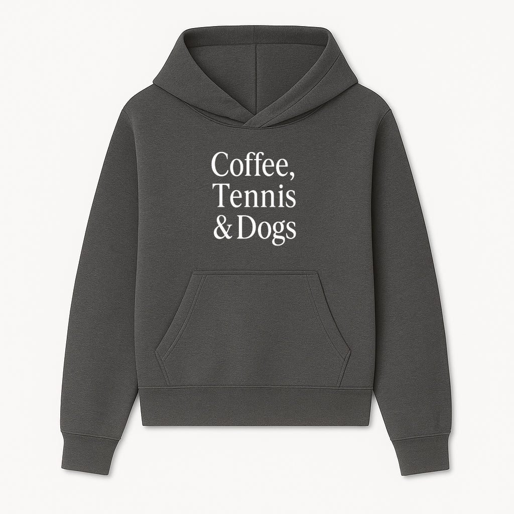 Coffee, Tennis & Dogs Wall Art Print Fun Home Decor for Dog Lovers, Coffee Enthusiasts, and Tennis Fans Inspirational Quote - Hoodie 1758683315239.jpg