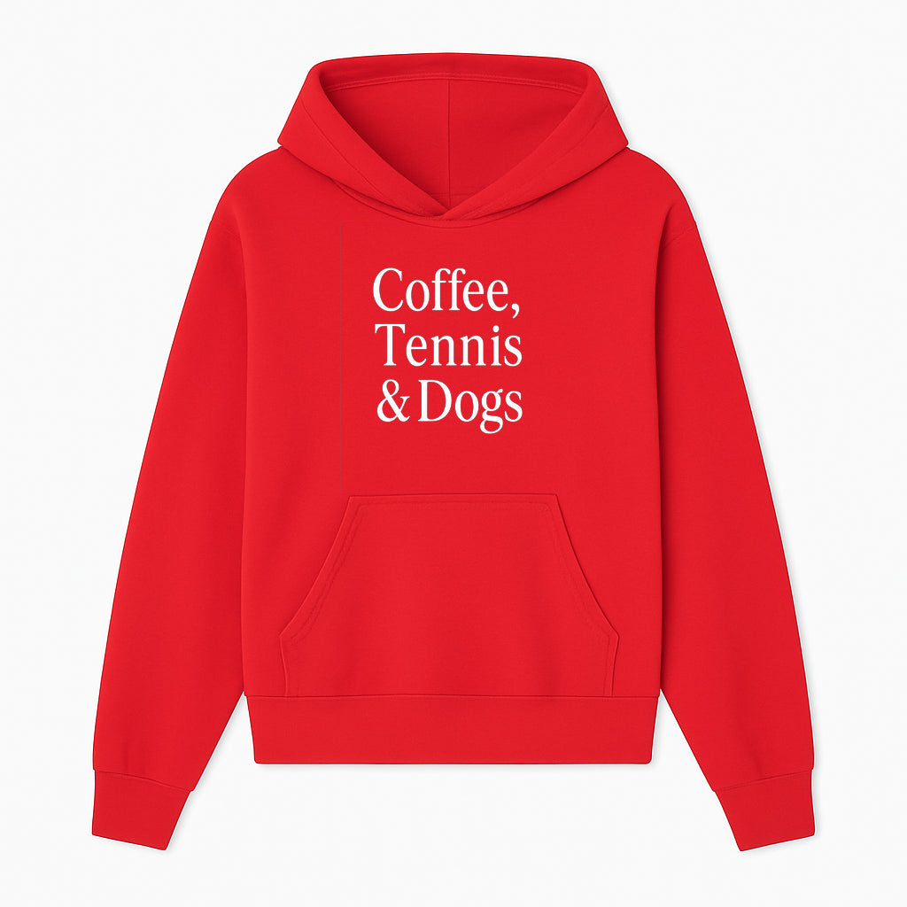 Coffee, Tennis & Dogs Wall Art Print Fun Home Decor for Dog Lovers, Coffee Enthusiasts, and Tennis Fans Inspirational Quote - Hoodie 1758683316275.jpg