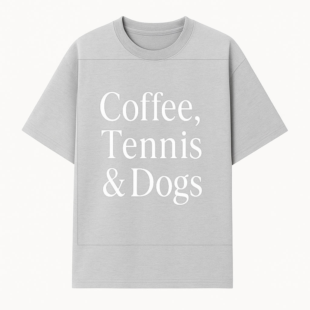 Coffee, Tennis & Dogs Wall Art Print Fun Home Decor for Dog Lovers, Coffee Enthusiasts, and Tennis Fans Inspirational Quote - T-shirt 1758683318058.jpg