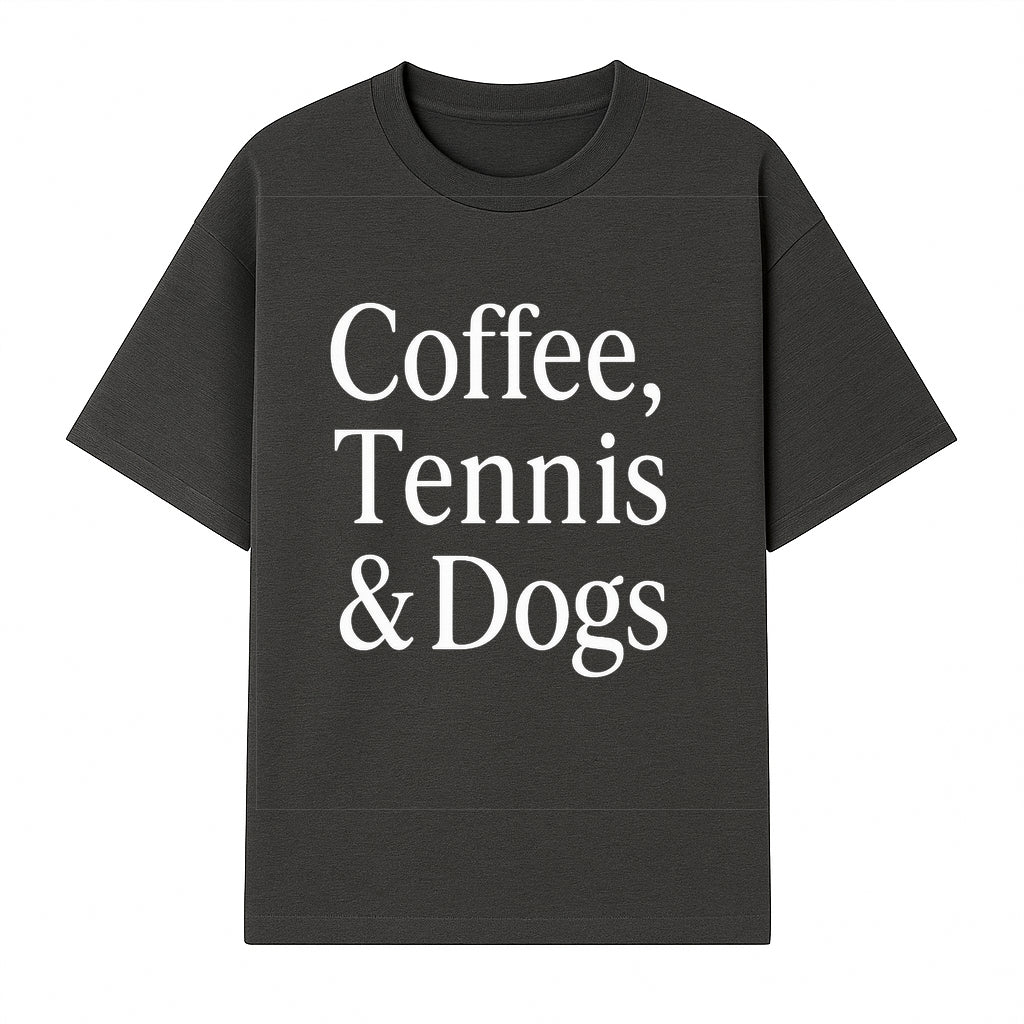 Coffee, Tennis & Dogs Wall Art Print Fun Home Decor for Dog Lovers, Coffee Enthusiasts, and Tennis Fans Inspirational Quote - T-shirt 1758683318386.jpg
