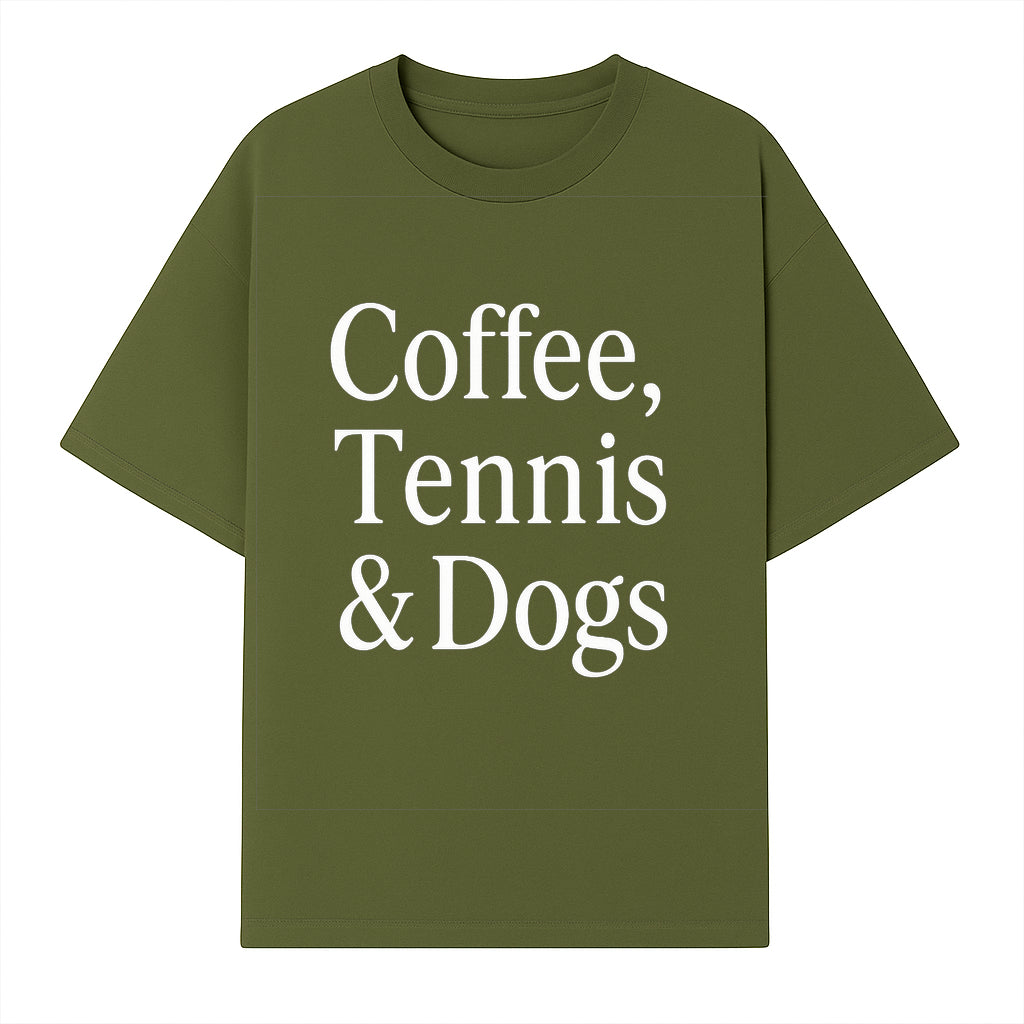 Coffee, Tennis & Dogs Wall Art Print Fun Home Decor for Dog Lovers, Coffee Enthusiasts, and Tennis Fans Inspirational Quote - T-shirt 1758683318521.jpg
