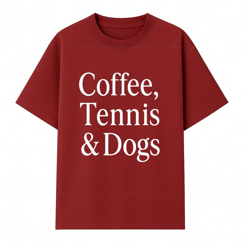 Coffee, Tennis & Dogs Wall Art Print Fun Home Decor for Dog Lovers, Coffee Enthusiasts, and Tennis Fans Inspirational Quote - T-shirt 1758683319080.jpg