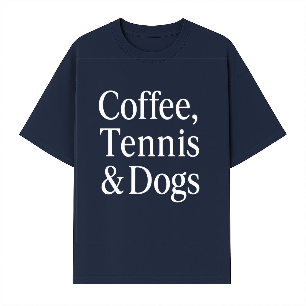 Coffee, Tennis & Dogs Wall Art Print Fun Home Decor for Dog Lovers, Coffee Enthusiasts, and Tennis Fans Inspirational Quote - T-shirt 1758683319261.jpg
