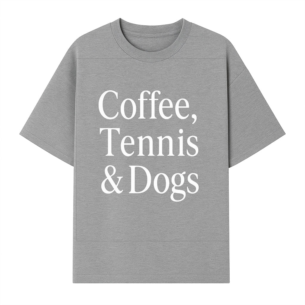 Coffee, Tennis & Dogs Wall Art Print Fun Home Decor for Dog Lovers, Coffee Enthusiasts, and Tennis Fans Inspirational Quote - T-shirt 1758683319546.jpg