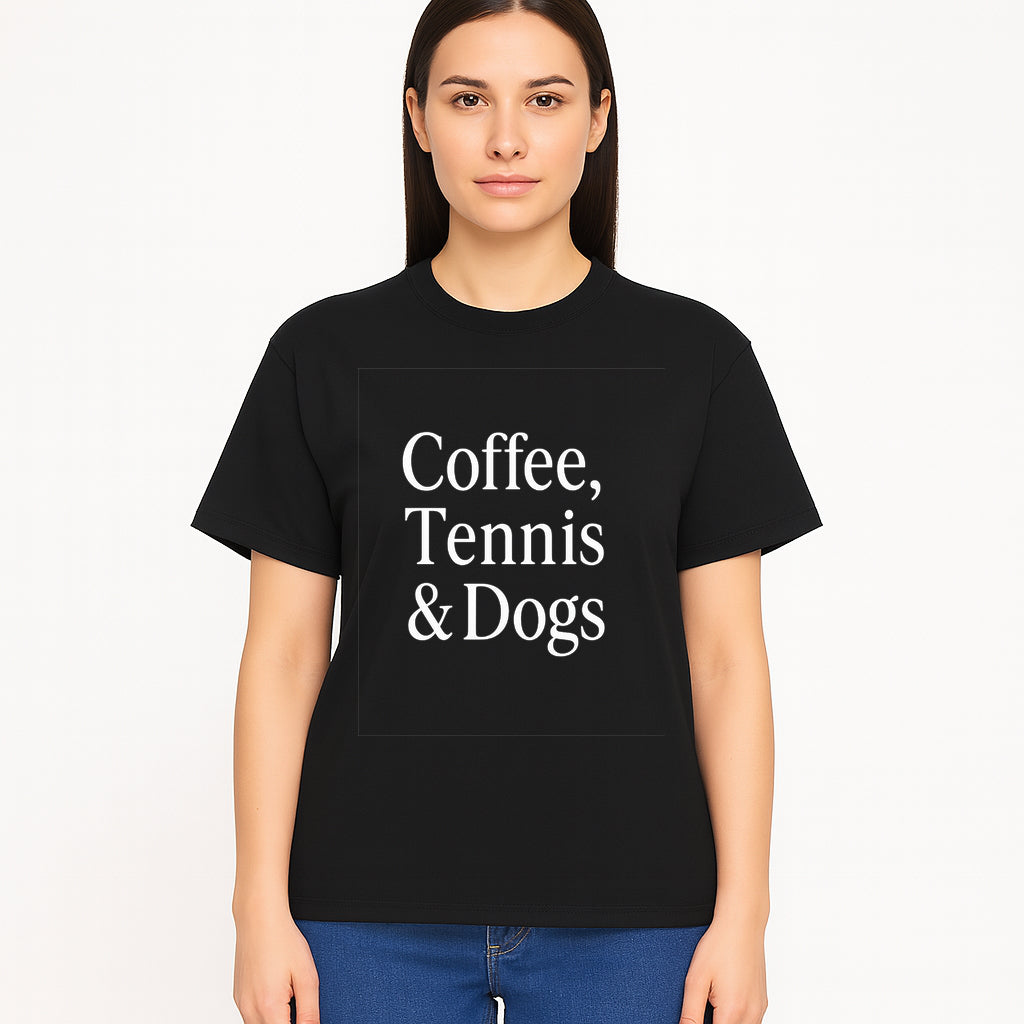 Coffee, Tennis & Dogs Wall Art Print Fun Home Decor for Dog Lovers, Coffee Enthusiasts, and Tennis Fans Inspirational Quote - T-shirt 1758683320957.jpg