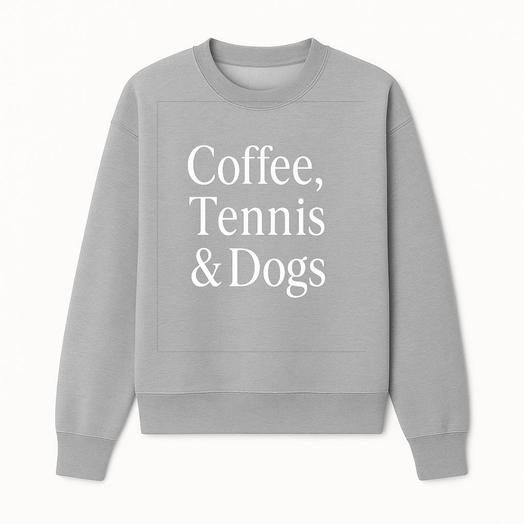 Coffee, Tennis & Dogs Wall Art Print Fun Home Decor for Dog Lovers, Coffee Enthusiasts, and Tennis Fans Inspirational Quote - Sweatshirt 1758683321132.jpg