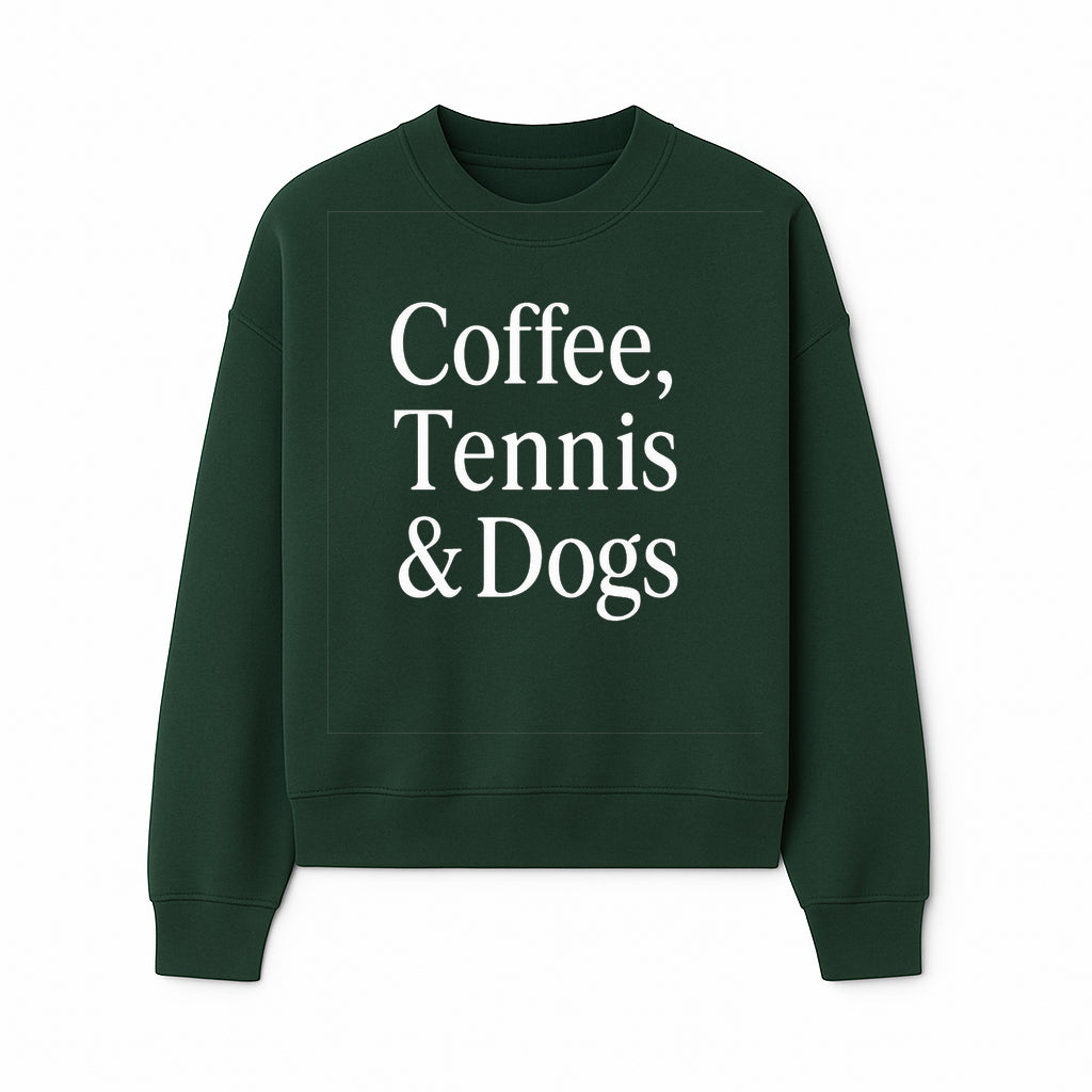 Coffee, Tennis & Dogs Wall Art Print Fun Home Decor for Dog Lovers, Coffee Enthusiasts, and Tennis Fans Inspirational Quote - Sweatshirt 1758683321527.jpg