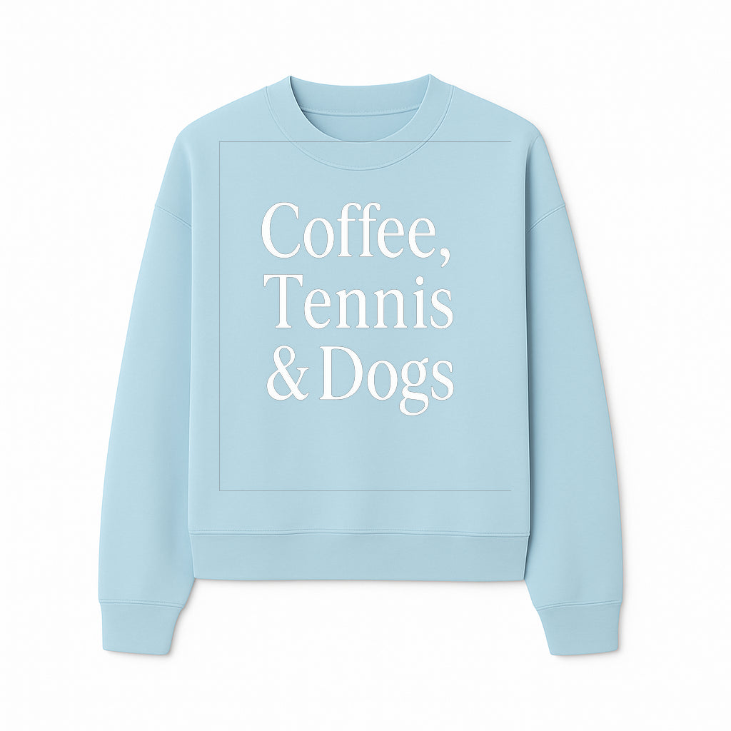 Coffee, Tennis & Dogs Wall Art Print Fun Home Decor for Dog Lovers, Coffee Enthusiasts, and Tennis Fans Inspirational Quote - Sweatshirt 1758683321800.jpg