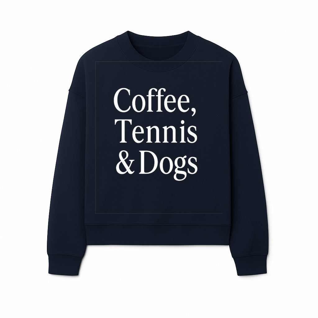 Coffee, Tennis & Dogs Wall Art Print Fun Home Decor for Dog Lovers, Coffee Enthusiasts, and Tennis Fans Inspirational Quote - Sweatshirt 1758683322262.jpg