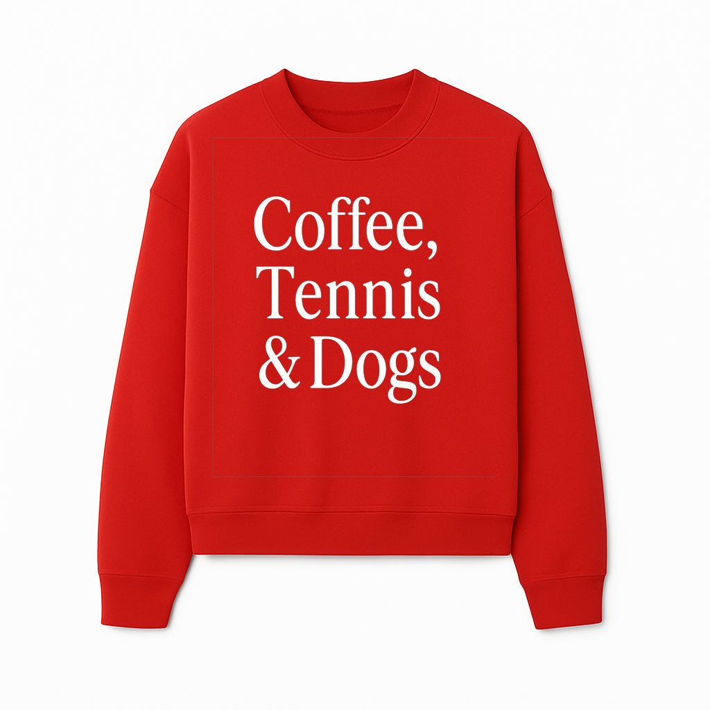 Coffee, Tennis & Dogs Wall Art Print Fun Home Decor for Dog Lovers, Coffee Enthusiasts, and Tennis Fans Inspirational Quote - Sweatshirt 1758683322372.jpg