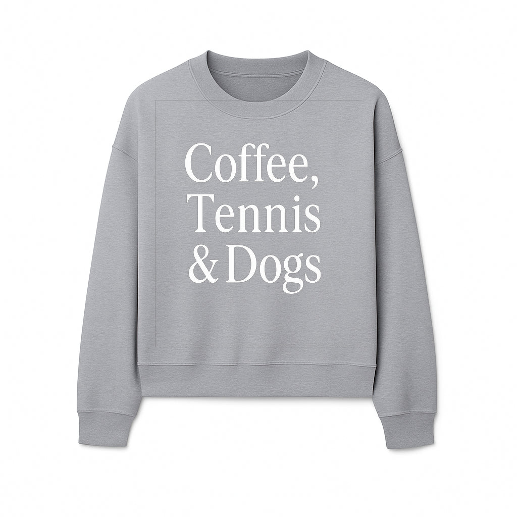 Coffee, Tennis & Dogs Wall Art Print Fun Home Decor for Dog Lovers, Coffee Enthusiasts, and Tennis Fans Inspirational Quote - Sweatshirt 1758683322509.jpg