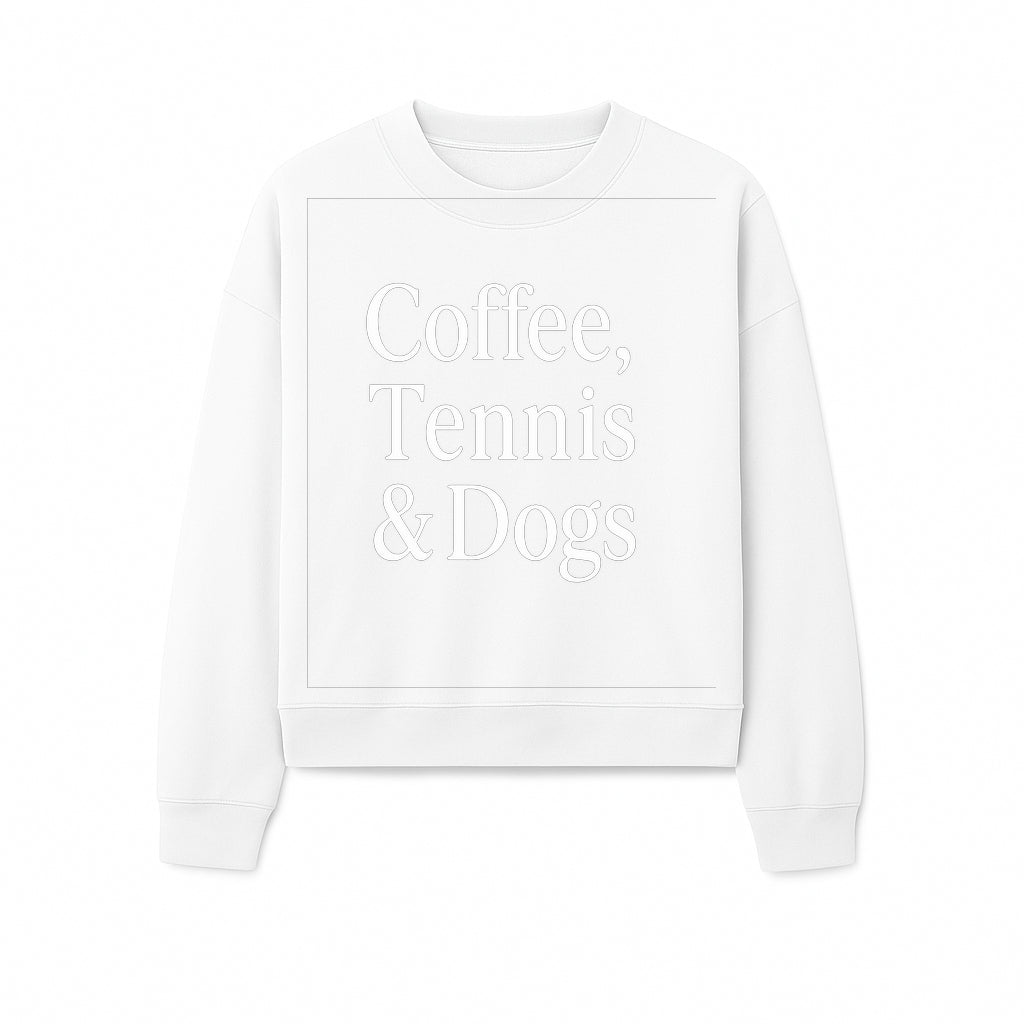 Coffee, Tennis & Dogs Wall Art Print Fun Home Decor for Dog Lovers, Coffee Enthusiasts, and Tennis Fans Inspirational Quote - Sweatshirt 1758683322650.jpg