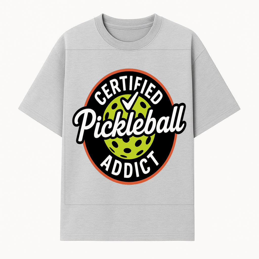 Certified Pickleball Addict T-Shirt | Pickleball Fan Apparel | Funny Sports Gift for Players | Green Paddle Ball Design - T-shirt 1758685032121.jpg