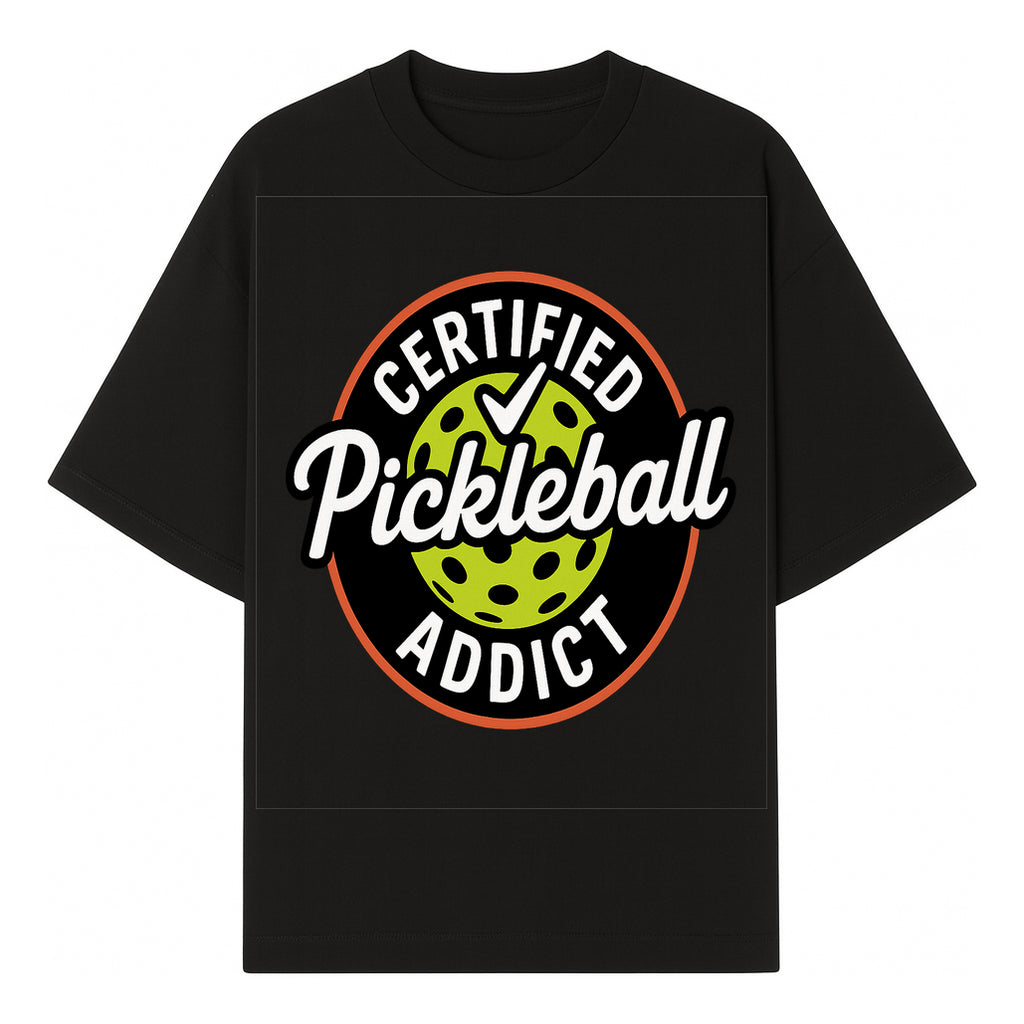 Certified Pickleball Addict T-Shirt | Pickleball Fan Apparel | Funny Sports Gift for Players | Green Paddle Ball Design - T-shirt 1758685032282.jpg
