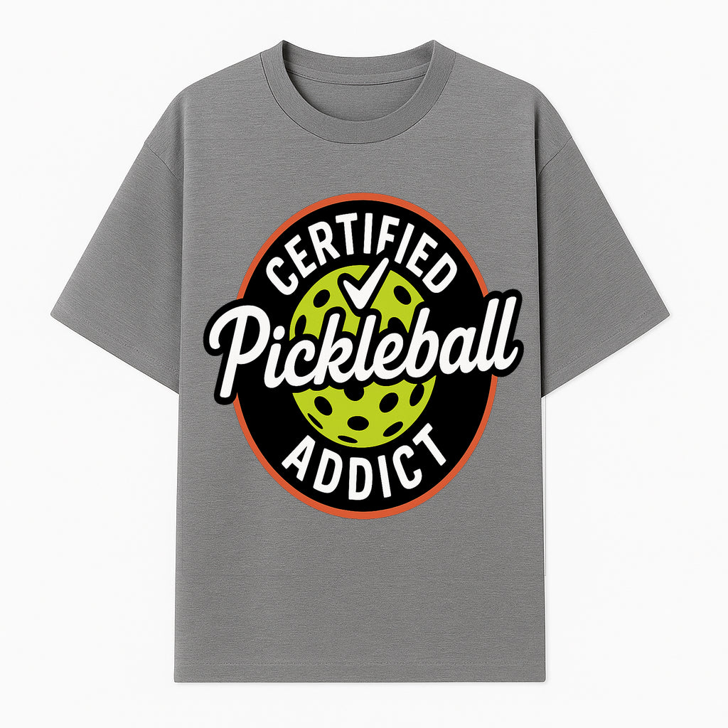 Certified Pickleball Addict T-Shirt | Pickleball Fan Apparel | Funny Sports Gift for Players | Green Paddle Ball Design - T-shirt 1758685032677.jpg
