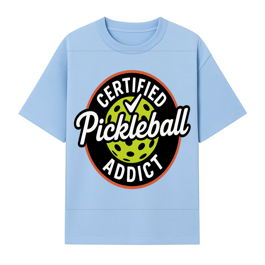 Certified Pickleball Addict T-Shirt | Pickleball Fan Apparel | Funny Sports Gift for Players | Green Paddle Ball Design - T-shirt 1758685032825.jpg