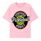 Certified Pickleball Addict T-Shirt | Pickleball Fan Apparel | Funny Sports Gift for Players | Green Paddle Ball Design - T-shirt 1758685032942.jpg