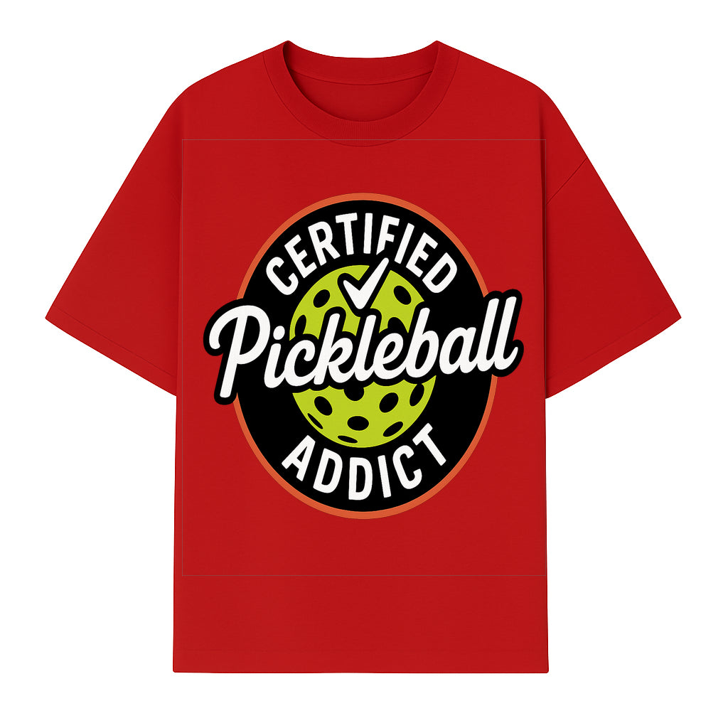 Certified Pickleball Addict T-Shirt | Pickleball Fan Apparel | Funny Sports Gift for Players | Green Paddle Ball Design - T-shirt 1758685033362.jpg