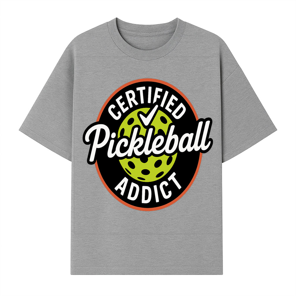 Certified Pickleball Addict T-Shirt | Pickleball Fan Apparel | Funny Sports Gift for Players | Green Paddle Ball Design - T-shirt 1758685033484.jpg