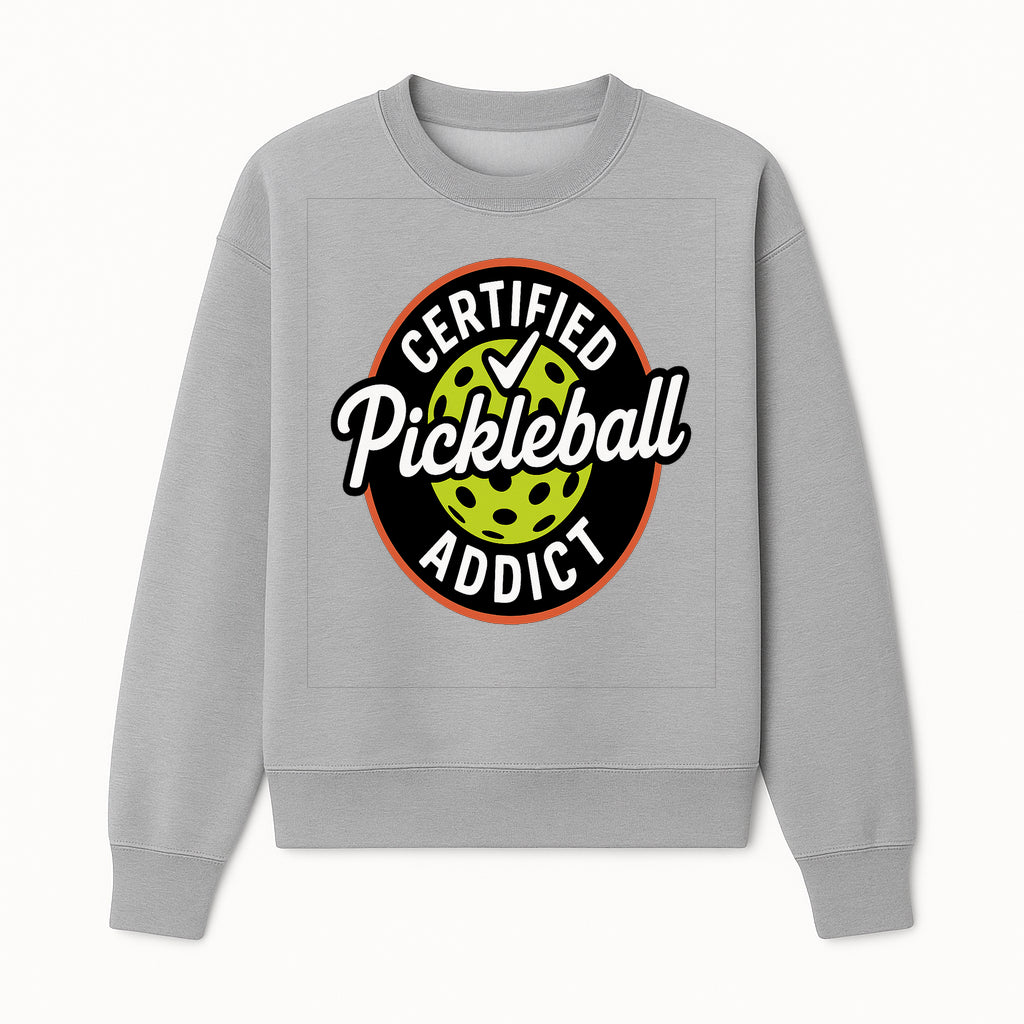 Certified Pickleball Addict T-Shirt | Pickleball Fan Apparel | Funny Sports Gift for Players | Green Paddle Ball Design - Sweatshirt 1758685035014.jpg