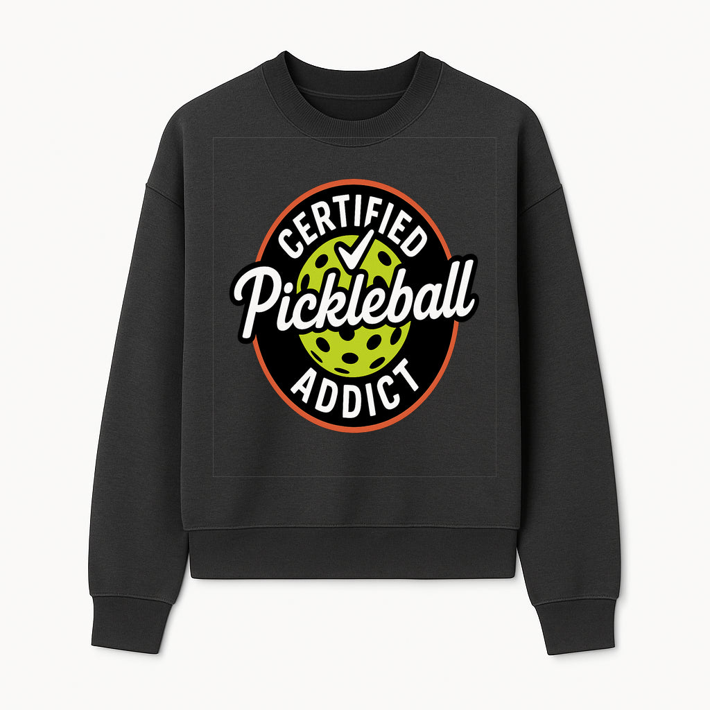 Certified Pickleball Addict T-Shirt | Pickleball Fan Apparel | Funny Sports Gift for Players | Green Paddle Ball Design - Sweatshirt 1758685035367.jpg