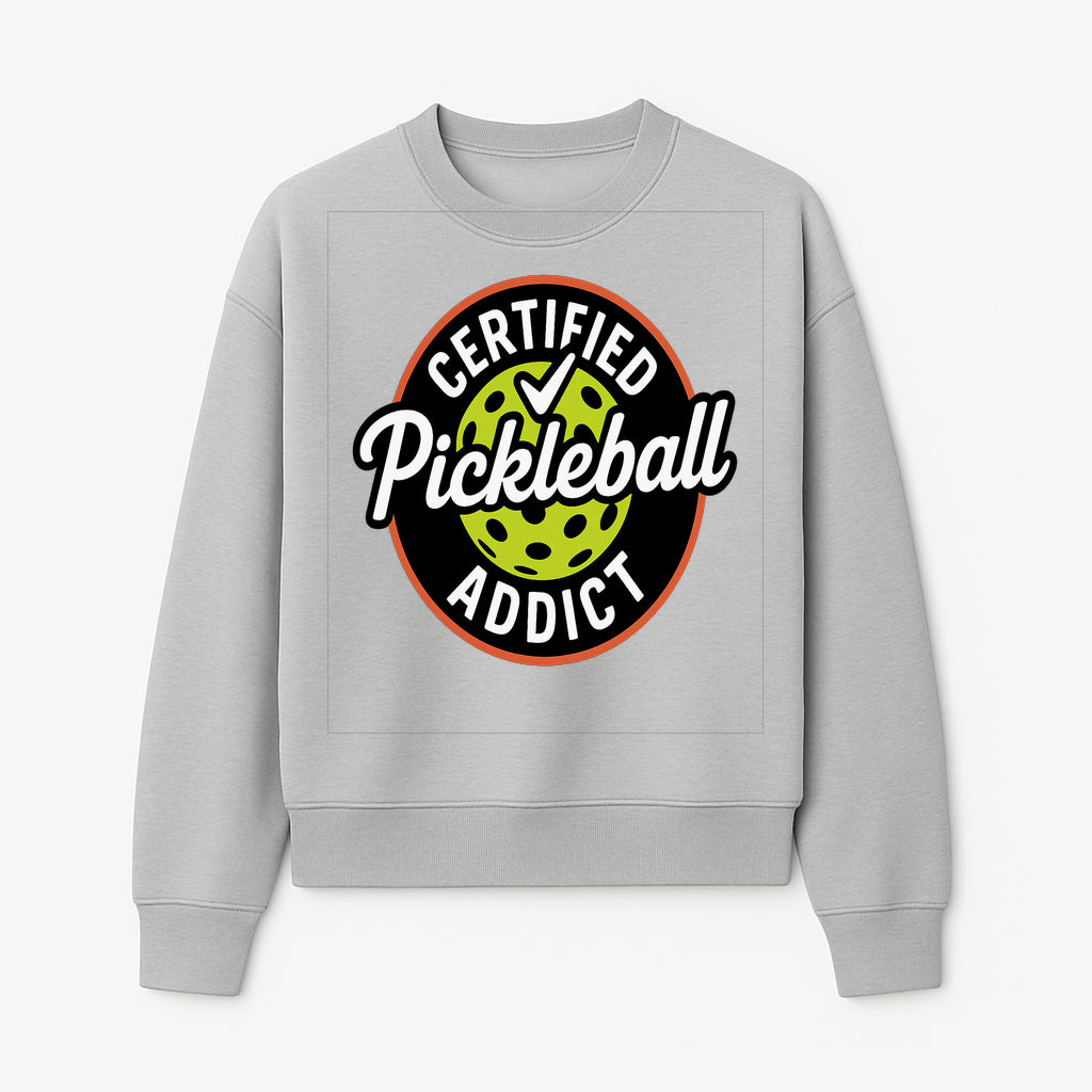 Certified Pickleball Addict T-Shirt | Pickleball Fan Apparel | Funny Sports Gift for Players | Green Paddle Ball Design - Sweatshirt 1758685035676.jpg