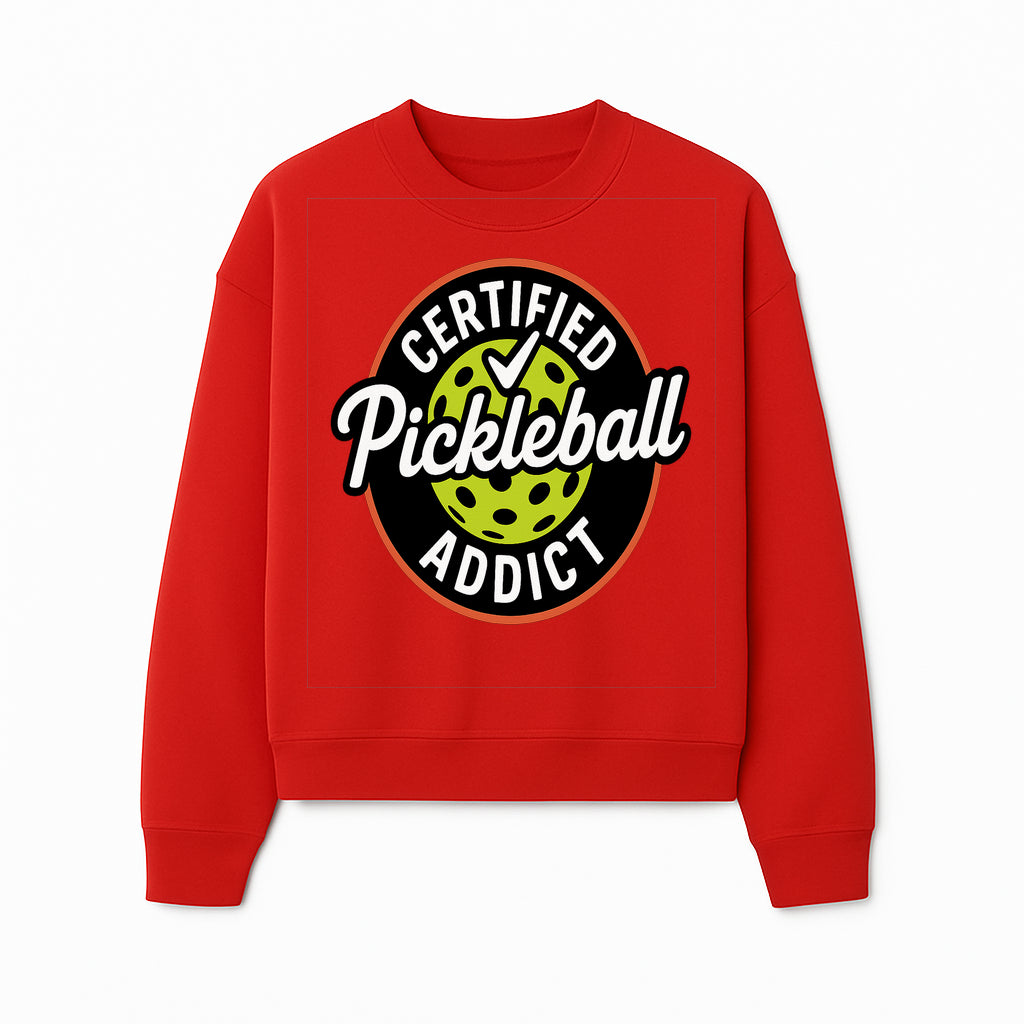 Certified Pickleball Addict T-Shirt | Pickleball Fan Apparel | Funny Sports Gift for Players | Green Paddle Ball Design - Sweatshirt 1758685036406.jpg