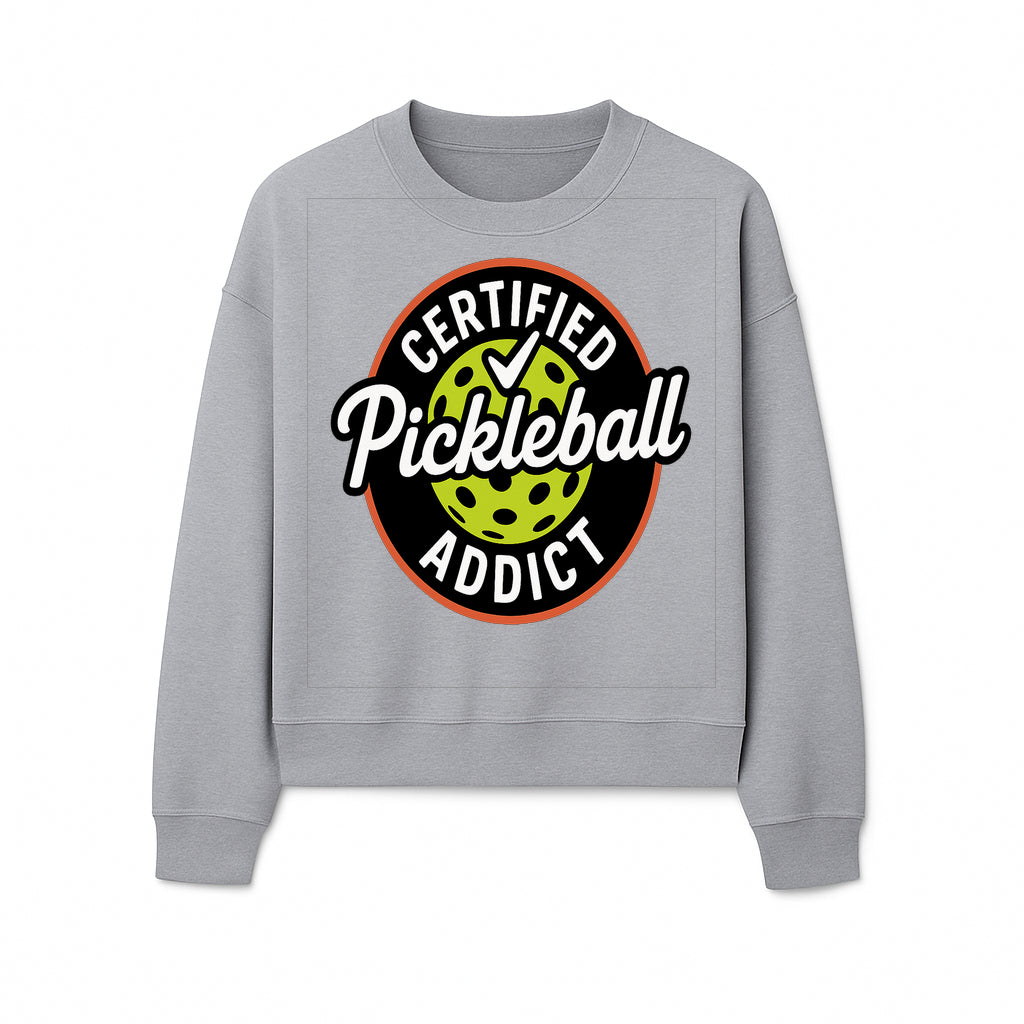 Certified Pickleball Addict T-Shirt | Pickleball Fan Apparel | Funny Sports Gift for Players | Green Paddle Ball Design - Sweatshirt 1758685036542.jpg