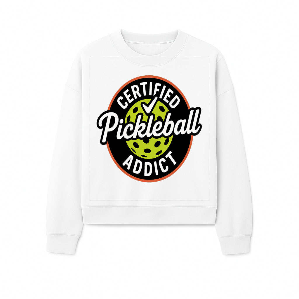 Certified Pickleball Addict T-Shirt | Pickleball Fan Apparel | Funny Sports Gift for Players | Green Paddle Ball Design - Sweatshirt 1758685036663.jpg