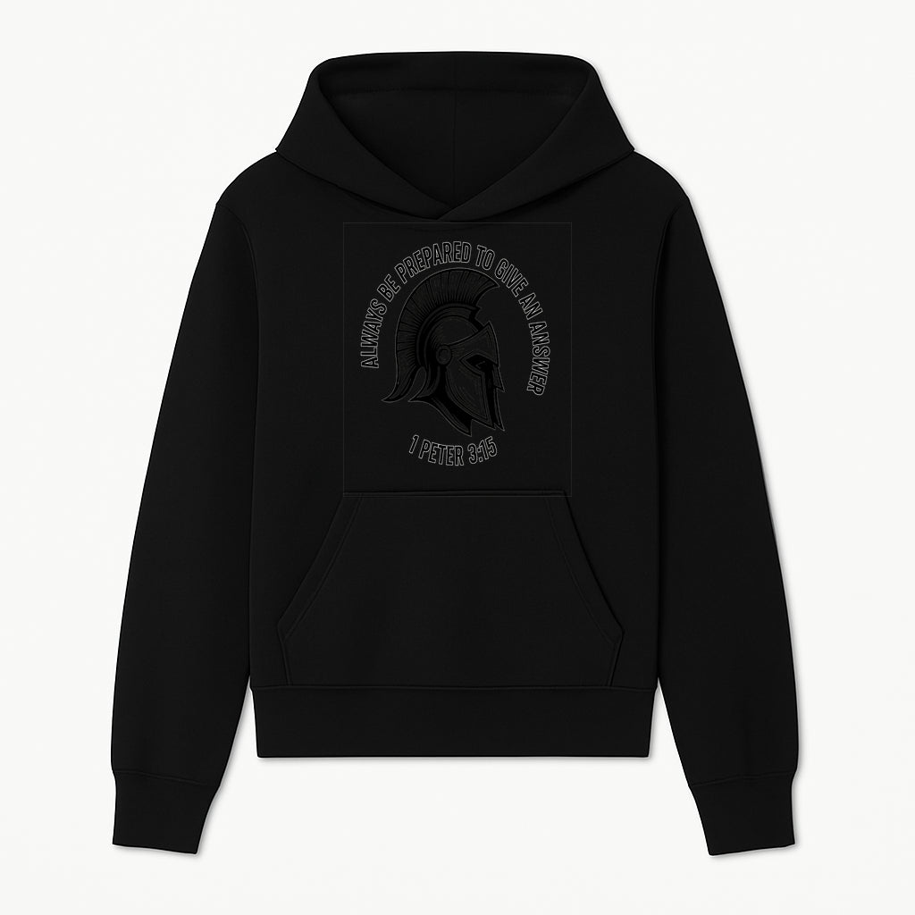 Always Be Prepared to Give an Answer Faith-Based Spartan Design Wall Art - Inspirational Quote from 1 Peter 3:15 - Hoodie 1758686603606.jpg